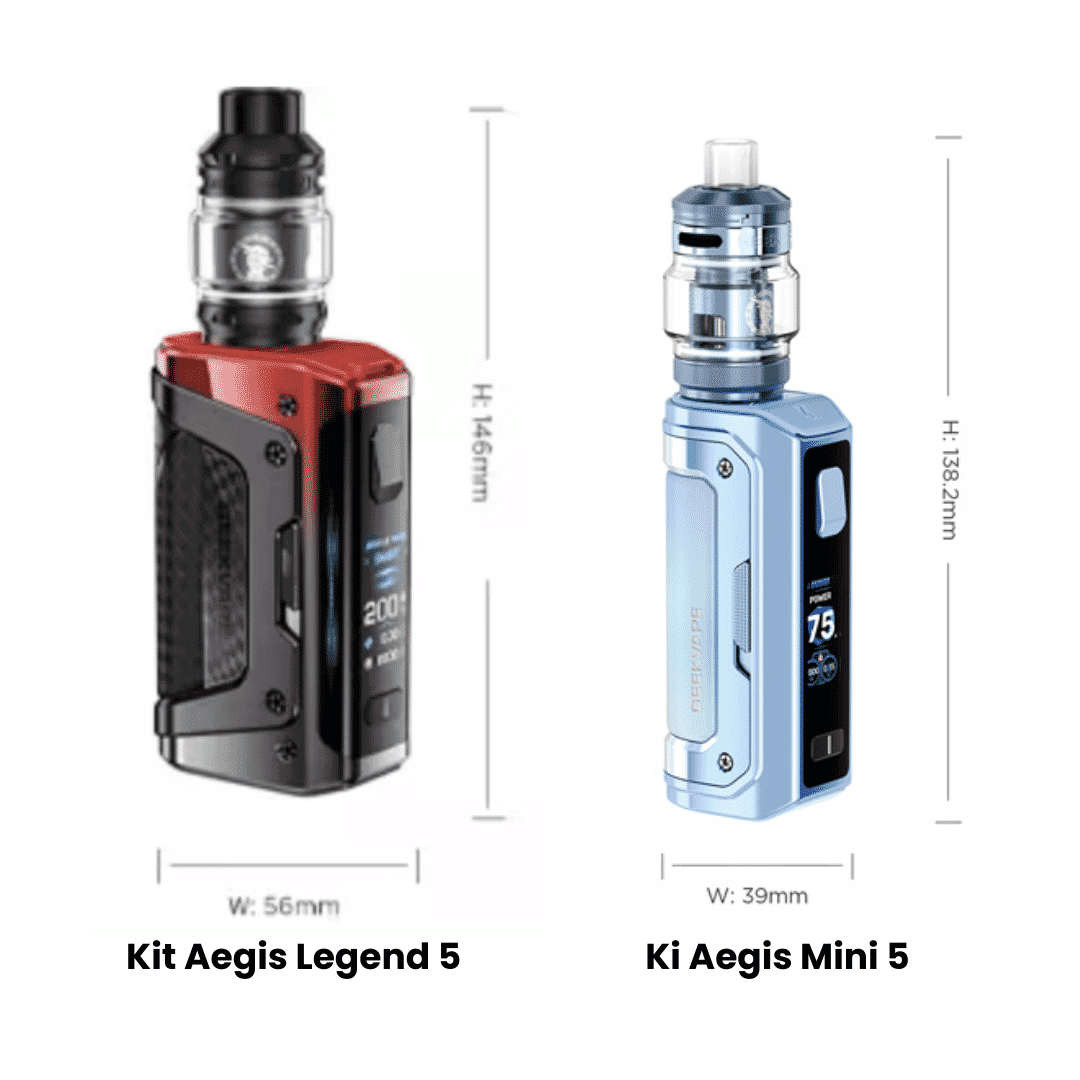 Comparatif Aegis Mini 5 et Aegis Legend 5 GeekVape